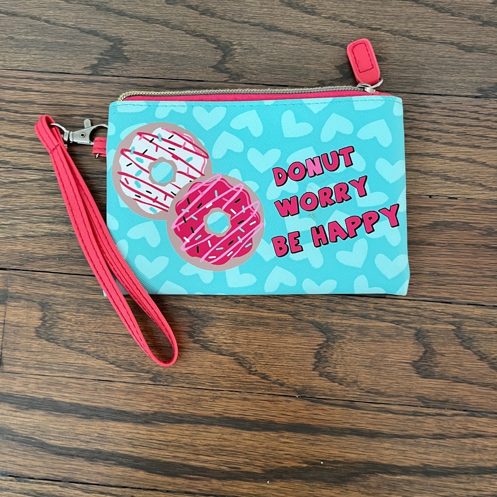 Donut Worry Be Happy Wristlet